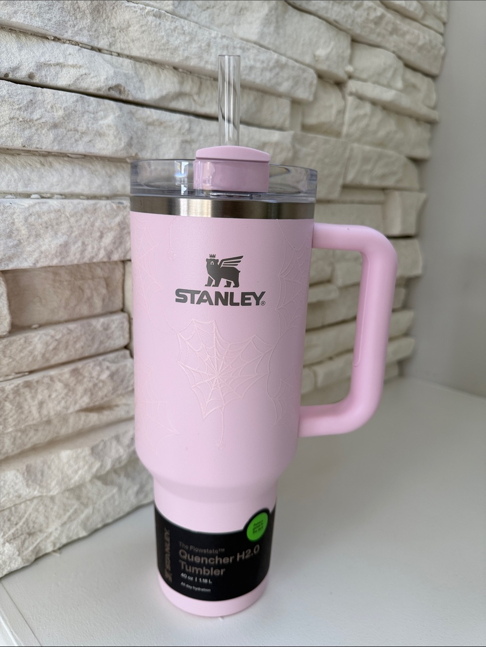 Stanley Pink Insulated Quencher Travel Mug with Handle